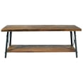 thumbnail image 6 of Wallace & Bay Douglas Rustic Brown and Metal Gray 45" Coffee Table with Solid Wood Top, Metal Base, And Open Storage Shelf, 6 of 6