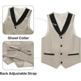 thumbnail image 3 of Lycody 3pcs Boys Tuxedo Suit Set for Teen and Kids Slim Fit Sizes 2-20 Blazer Vest Pants Formal Wedding Outfit for Kids, 3 of 7