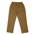 thumbnail image 7 of Lenpel Boys' Athletic Pants Elastic High Waisted Straight Leg Pull on Pants Children Casual Active Joggers with Pockets(Brown,6-7 Years), 7 of 7