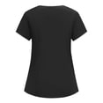 thumbnail image 5 of Womens Scrubs Set Color Block V Neck Scrub Top & Straight Leg Pants Pocket Stretch Medical Uniform Nursing Scrubs Black M, 5 of 7