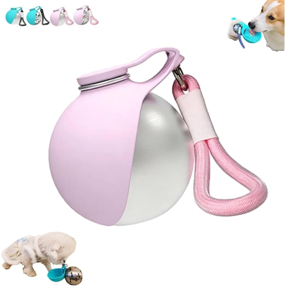 2-in-1 Portable Dog Water Bottle with Foldable Bowl, Leak-Proof Stainless Steel Travel Hydration Dispenser for Pets, Compact for Walking, Camping, Daily Use
