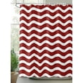thumbnail image 2 of Shower Curtains for Bathroom-72"x72", Red White Stripe Water Ripple Waterproof Bath Curtain Grommet Shower Curtain Set with Hooks, Abstract Minimalist Geometric Art Washable Bath Accessories, 2 of 6