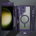 thumbnail image 6 of Ancove for Samsung Galaxy S24 Magnetic Case[Compatible with Mag Safe],Heavy Duty Rugged Clear Back Shockproof Protective Case Cover for Samsung Galaxy S24,Deeppurple, 6 of 9