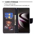 thumbnail image 6 of Feishell for Samsung Galaxy S23 Ultra (6.8 inch) Case,Fashion Painted Pattern PU Leather Shockproof Magnetic Clasp Flip Cover with Card Slots Kickstand Wallet Phone Case,D-Bear, 6 of 8
