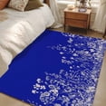thumbnail image 5 of Flower Floral Plant Area&nbsp;Rug 4x6ft Blue Background Non-Slip&nbsp;Washable Square&nbsp;Rugs Soft Felt Indoor Floor Mat for Bedroom Kitchen Living Room Bathroom, 5 of 9