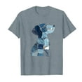 thumbnail image 3 of Women's Retro Funny Denim Patch Art Dog Print Dog Lover Crew Neck Loose Fit Short Sleeve Shirts, 3 of 3