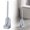 Grey, variant on Toilet Brush, Toilet Bowl Brush Set with Holder, Curved Bristle Scrubber, Long Handle Cleaning Brush, Anti-Splash Scrubber, Toilet Cleaner Caddy for Hard Water Stains Limescale Toilet Rings, Green