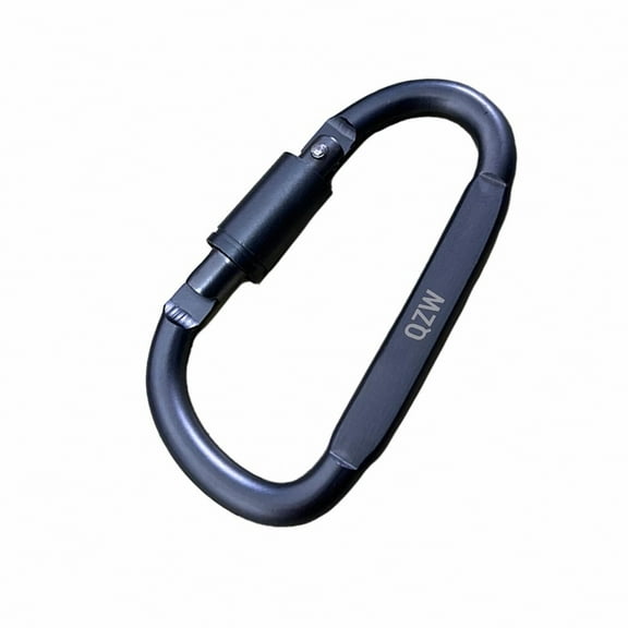 QZW Metal carabiners,Metal  Charcoal gray,Carabiners D Shaped Spring Hooks