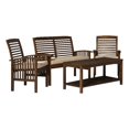 thumbnail image 1 of 4 Piece Acacia wood Patio Conversation Set in Dark brown, 1 of 9