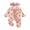 Pink, variant on Cjfdfy Newborn Baby Girl Western Footed Romper Highland Cow Print Ruffle Long Sleeve Zip Up Footed Romper And Headband Infant Cute Coming Home Fall Winter Outfit 0-12M