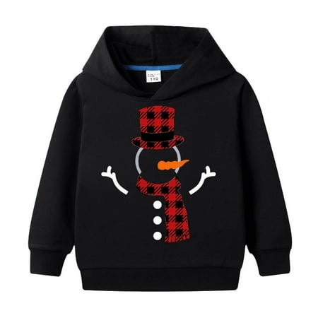 

Children Casual Hooded Sweater Christmas Print Parent Child Sweatshirt Family Pajamas Matching