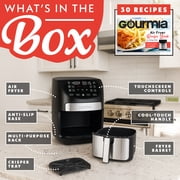 Gourmia 7 QT Air Fryer, 10 Presets, FryForce 360°, Digital, Stainless Steel