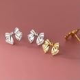 thumbnail image 4 of K-KED 925 Sterling Silver Bow Stud Earrings Earrings Women Jewelry-Gold, 4 of 6