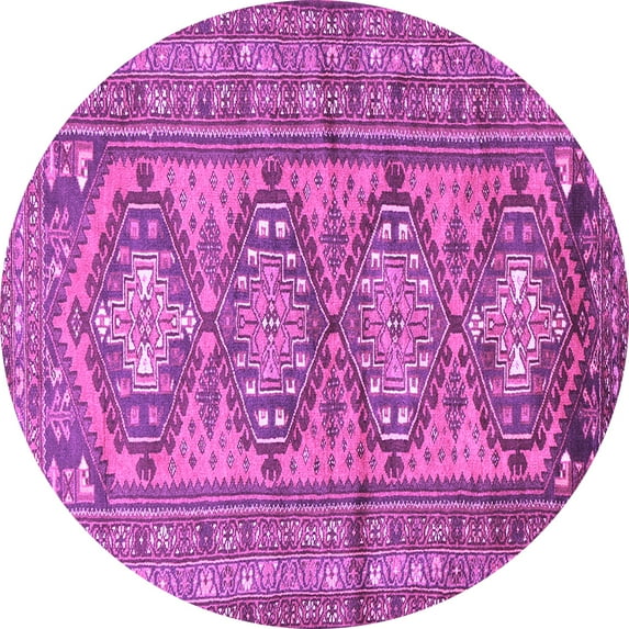 Ahgly Company Indoor Round Persian Purple Traditional Area Rugs, 5' Round