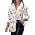 thumbnail image 2 of FATFY Camisas elegantes con volantes de manga larga Jersey de primavera y otoño, 2 of 5