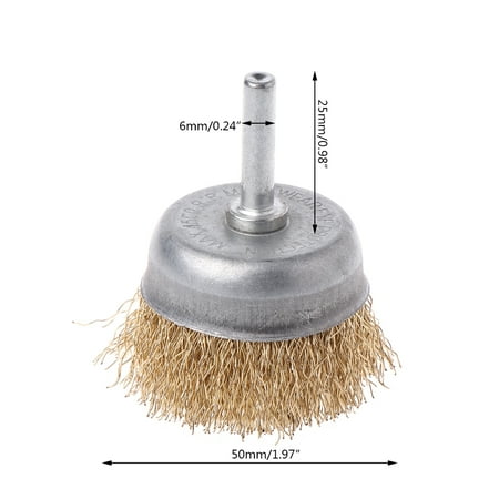 

1 Pcs Bowl Wire Brush 6mm Shank Diameter Flat Steel Wire Wheel Electric Drill Gr