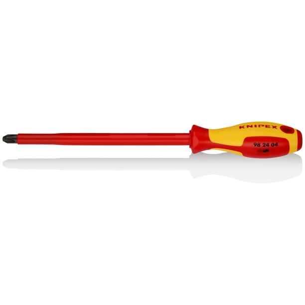 KNIPEX 98 24 04 Desarmador para tornillos cruciformes Phillips© mango aislante en dos componentes, según norma VDE bruñido 320 mm