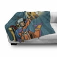 thumbnail image 3 of Astronaut Soft Flannel Fleece Blanket, Colorful Astronaut Holding Beer Thirsty for Beer Long Voyage Retro Style Drawing, Cozy Plush for Indoor and Outdoor Use, 50" x 60", Multicolor, by Ambesonne, 3 of 6