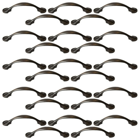 Pull Cabinet Furniture Hardware - 25 Pack of Cabinet Hardware Pull Kitchen Lever and Furniture, Oil Rubbed Bronze