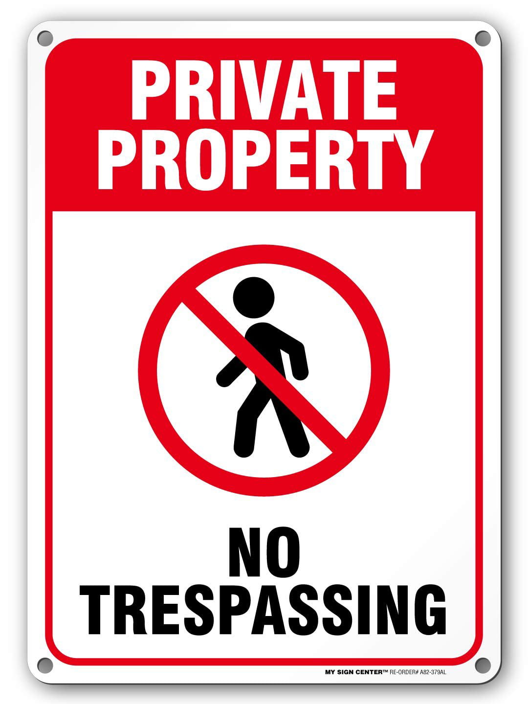 3 Pack No Trespassing Signs Private Property Enlarged Version 11x 8 .04 Aluminum Long Lasting Rust Resistant Reflective Outdoor UV Protected Metal Sign