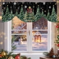 thumbnail image 6 of Merry Christmas Tie Up Valances Curtain, Xmas Trees Stars Winter Snowflake Black Adjustable Rod Pocket Short Window Treatment Tie Up Curtains Valances for Kitchen Living Room Bathroom 54x18 In, 6 of 9