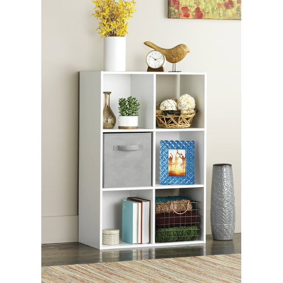 Whitmor 3 Shelf Cube Bookcase Organizer - 6 Section - White - Adult Use