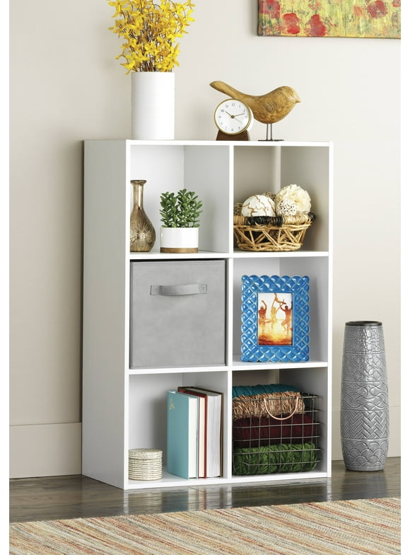 Whitmor 3 Shelf Cube Bookcase Organizer - 6 Section - White