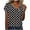 Black, variant on Uaswgudfs ​Elegant Polka Dot Women's Blouses for Summer​ - V-Neck Short Sleeve with Button Accents & Lightweight Fabric