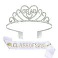 thumbnail image 1 of Aocisk Elegant Graduation Stole Shawl with Sparkling Rhinestones and Satin Finish for Academic Keepsake Accessory White One Size, 1 of 2