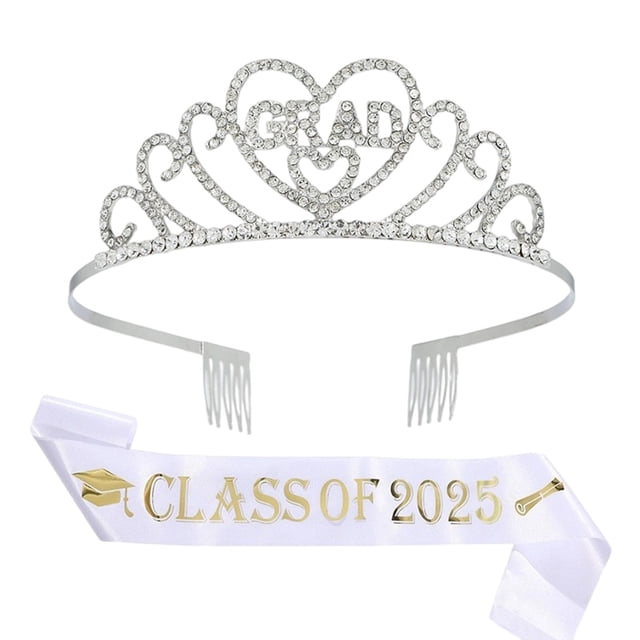Aocisk Elegant Graduation Stole Shawl with Sparkling Rhinestones and Satin Finish for Academic Keepsake Accessory White One Size