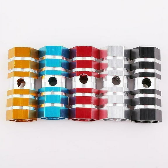 SPRING PARK 2 PCS Colorful Hexagonal Alloy Bike Stunt Foot Pegs for Bike Bicycle Fixed Axle