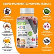 VITEEY Kids Multivitamin Gummies with Probiotics, Immune Support, Berry Flavor, 60 Ct