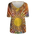thumbnail image 4 of Birdeem T-Shirt Blouse à Manches Courtes Imprimé Col en V pour Femmes Grande Taille, 4 of 4