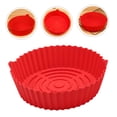 thumbnail image 5 of POPETPOP Red Silicone Air Fryer Liner for Kitchen Use Reusable Non Stick Air Fryer Mat, 5 of 8