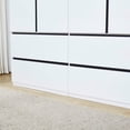 thumbnail image 6 of ModMakers 4-Door Wardrobe Armoire Closet | Freestanding Bedroom Armoires Clothing Furniture Wood Wardrobe Cabinet w/ Hanging Rods & 4 Drawers, White, 6 of 8