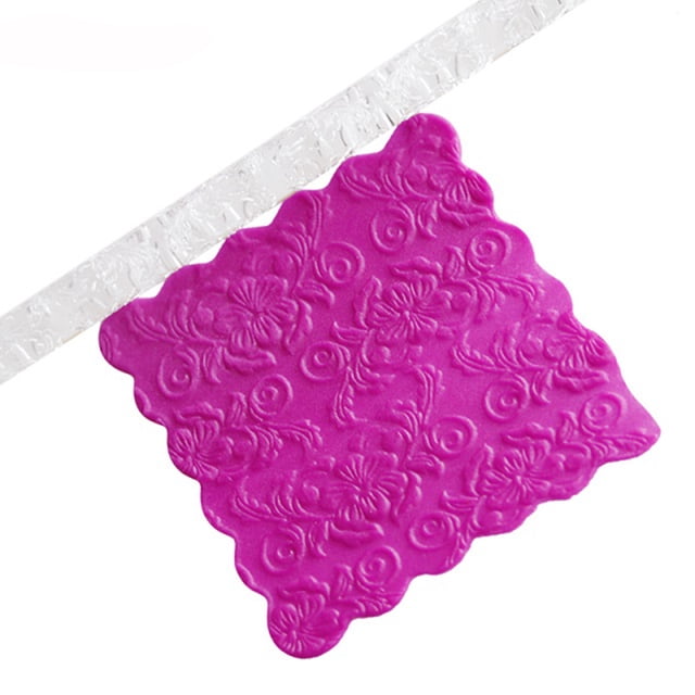 Embossing Acrylic Rolling Pin Fondant Craft Cake Baking Decorating Tool Ravioli Rolling Pin Stainless Steel Large Rolling Pin Spacers Fondant Roller Rings Bread Dough Rolling Pin Stainless Rolling Pin
