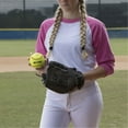 thumbnail image 3 of Champion Sports SB111L 11 Po. Couverture en Cuir Liège Softball, Jaune Optique & Rouge, 3 of 5
