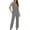 Gray, variant on MuZeFu 2 Piece Sets for Women Summer Pants for Work Women's Summer Solid Color Sleeveless V Neck Top + Casual Pants Suit Set Two Piece Set