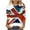 Blue-13, variant on Women 3/4 Sleeve British Flag Print Round Neck Casual Tops, Summer Fashion Blouse with Stretchy Fabric, Comfortable Daily Wear T-Shirts for Women Blue XXL