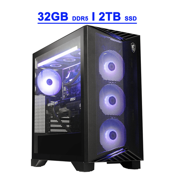 MSI Aegis ZS2 Premium Gaming Desktop AMD 12-core Zen 5 Ryzen 9 9900X 32GB DDR5 2TB SSD GeForce RTX 5070 DLSS 4 360mm Liquid Cooler 750W 80 Gold PSU Support HDD Win11