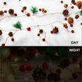 thumbnail image 5 of 6.5ft Christmas Pine Cone String Garland with LED Lights Red Berry Jingle Bell Xmas Tree Party Wedding New Year Holiday Decoration, 5 of 6