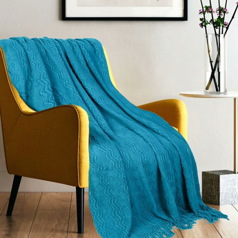 Bed Throw Blanket with Tassel for Couch 50" x 60" Scarf Home Decor