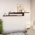 thumbnail image 2 of BELLEZE Modern Floating Wall Mounted 72" TV Console With Built-In Shelf, Space Saving Decorative Contemporary Media Storage, For Up To 100lbs - Motif (Espresso), 2 of 7