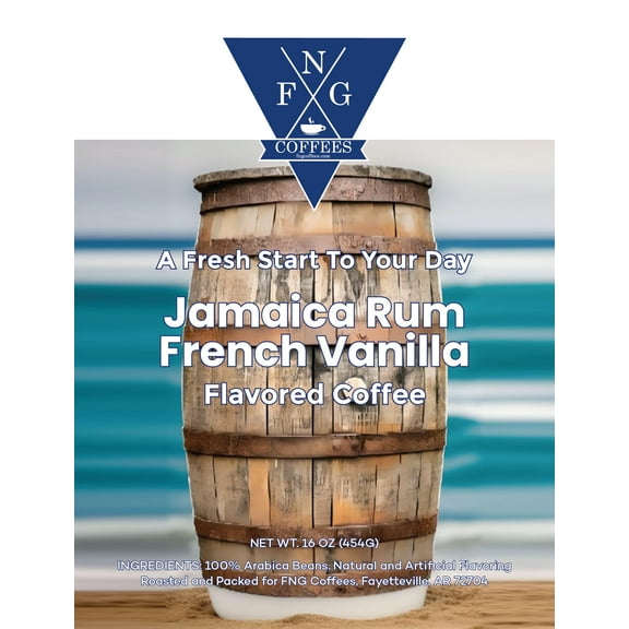 FNG Coffees- Jamaica Rum French DECAF Flavored Coffee- Whole Bean