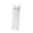 thumbnail image 4 of Vestido largo con escote en V, largo hasta el suelo, camisón para mujer, vestido formal para SG, 4 of 9