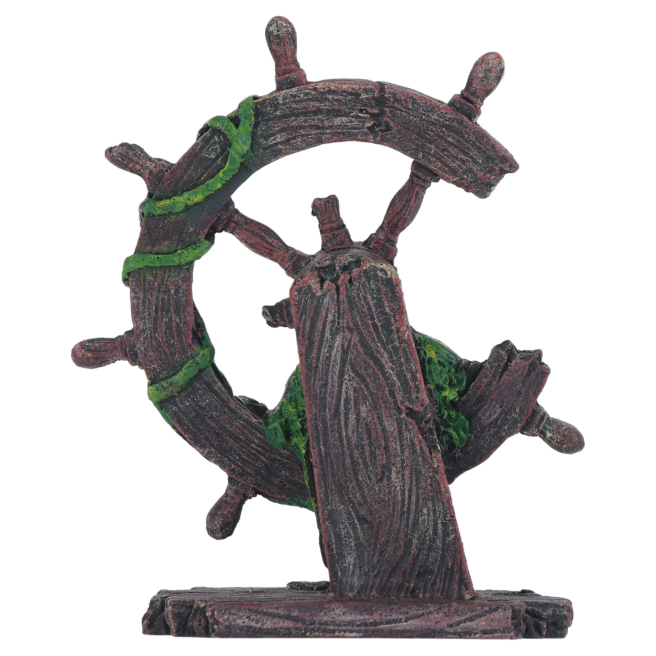 Vibrant Life Ship Wheel Aquarium Decor, 4.5"