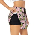 thumbnail image 1 of Balery Panda Avocado Pantalones cortos deportivos para mujer con forro y dos bolsillos, elásticos, para entrenamiento, gimnasio, yoga-Small, 1 of 7
