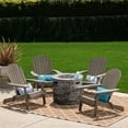 thumbnail image 2 of GDF Studio Jasper Outdoor Acacia Wood 5 Piece Adirondack Chair and Fire Pit Set, Gray, 2 of 13