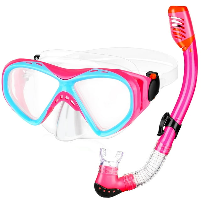 Set de Snorkel para Niños TuXHui con Válvula Secadora, Antivaho, Edad 5-15 años