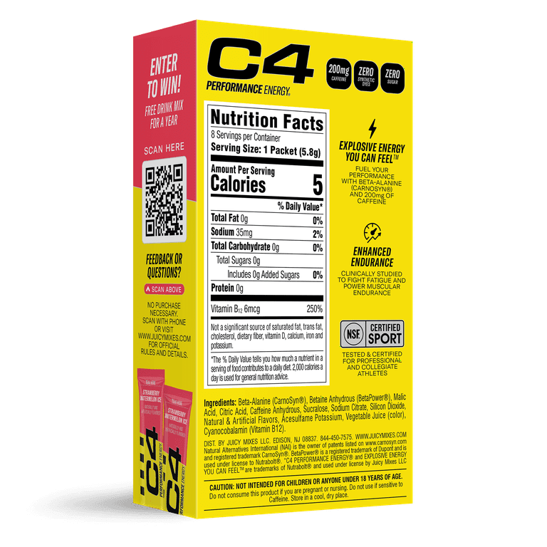 C4 Performance Energy Powder Mix Strawberry Watermelon Ice